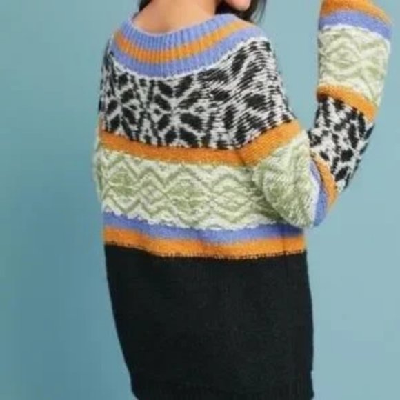 ANTHRO - MOULINETTE SOEURS Intarsia Alpaca Blends Pullover Sweater - Picture 3 of 11